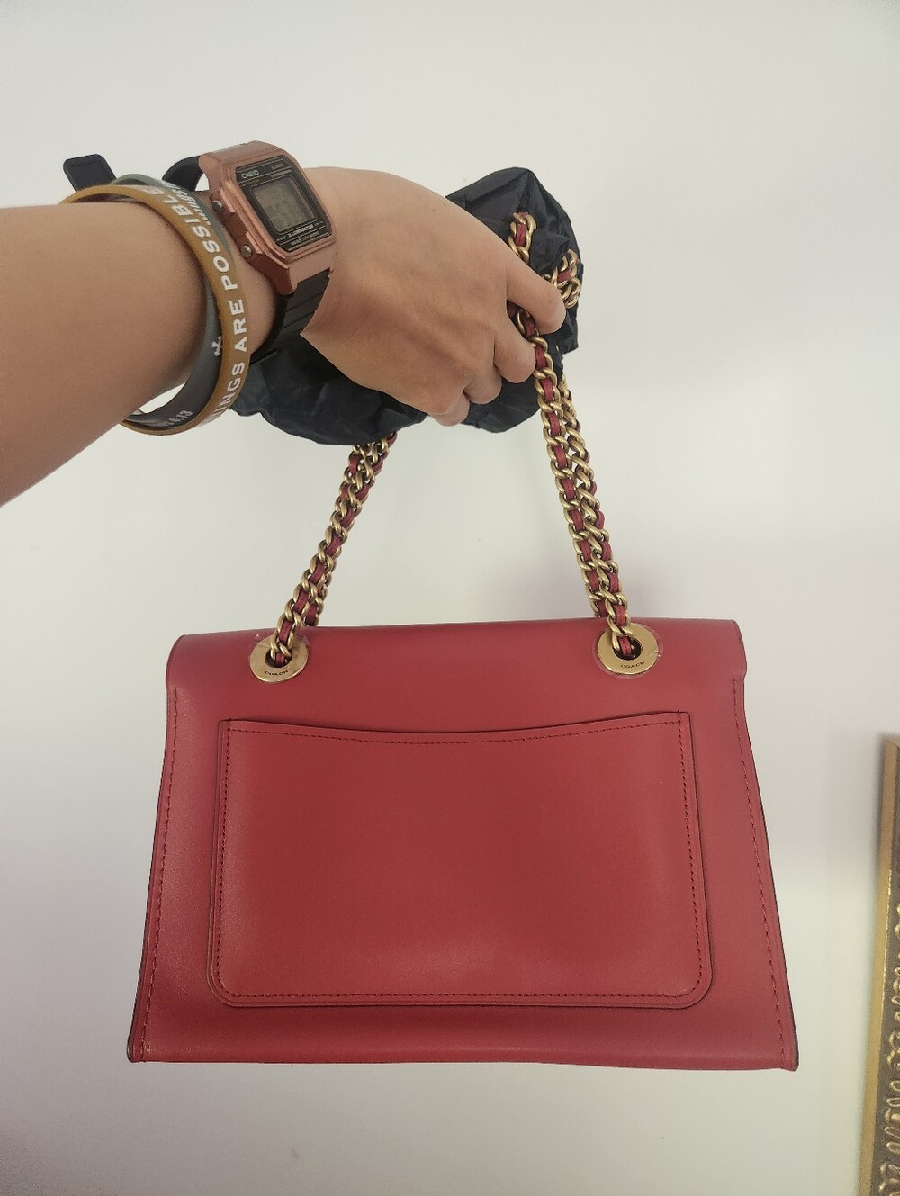 New COACH Shoulder Bag with Floral Turn-Lock - Picture 3 of 8
